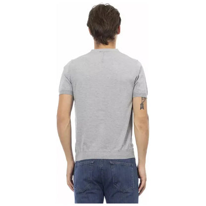 Baldinini Trend Gray Cotton Men Sweater 1728,67345744032,Baldinini Trend,Cardigans - Sweaters - Clothing,Clothing,Gray,Men,Men - Clothing,New with tags,Sweaters - Clothing,Sweaters - Men - Clothing,XL