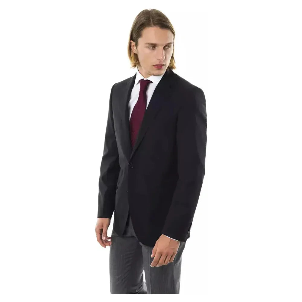 Uominitaliani Black Wool Men's Blazer