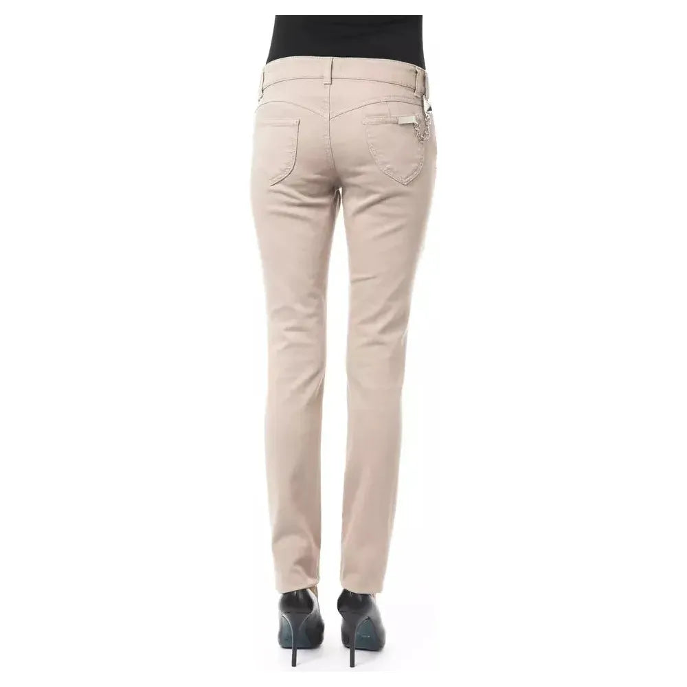 BYBLOS Beige Cotton Women Slim Pant