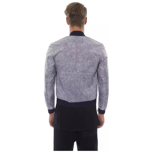 Nicolo Tonetto Gray Polyester Men Bomber Jacket Coats & Jackets
