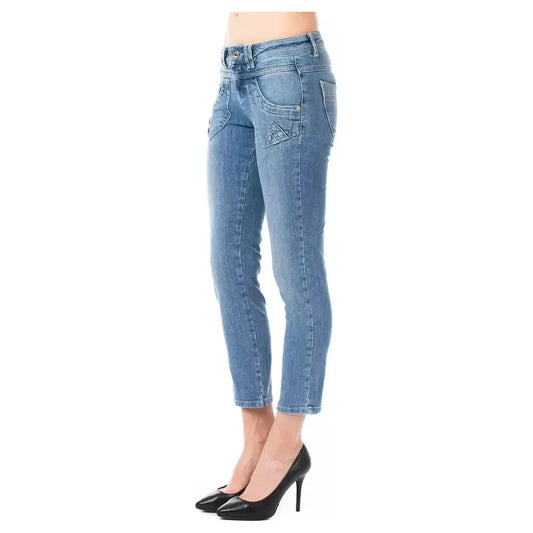 Ungaro Fever Light Blue Cotton Women Capri Jeans