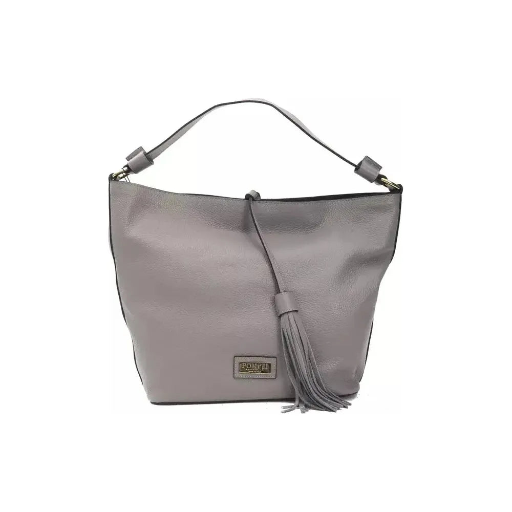 Pompei Donatella Gray Leather Women Shoulder Bag WOMAN SHOULDER BAGS
