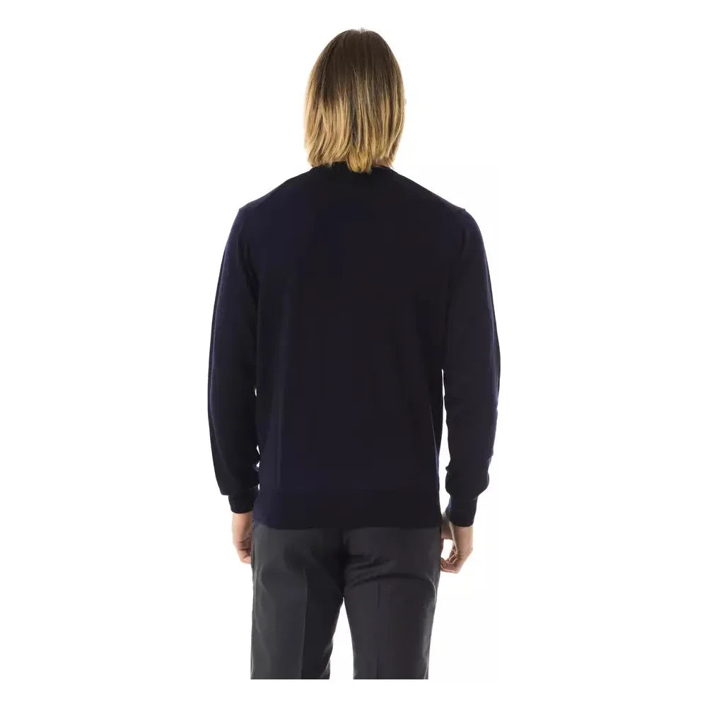 Uominitaliani Blue Merino Wool Men's Sweater