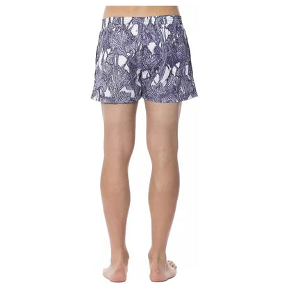 Roberto Cavalli Sport Light Blue Polyester Men's Swim Trunk