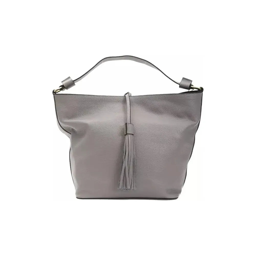 Pompei Donatella Gray Leather Women Shoulder Bag WOMAN SHOULDER BAGS