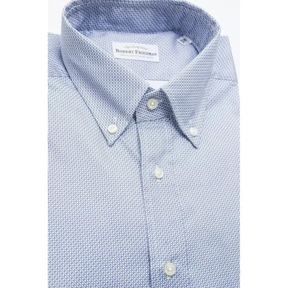 Robert Friedman Light Blue Cotton Men Shirt