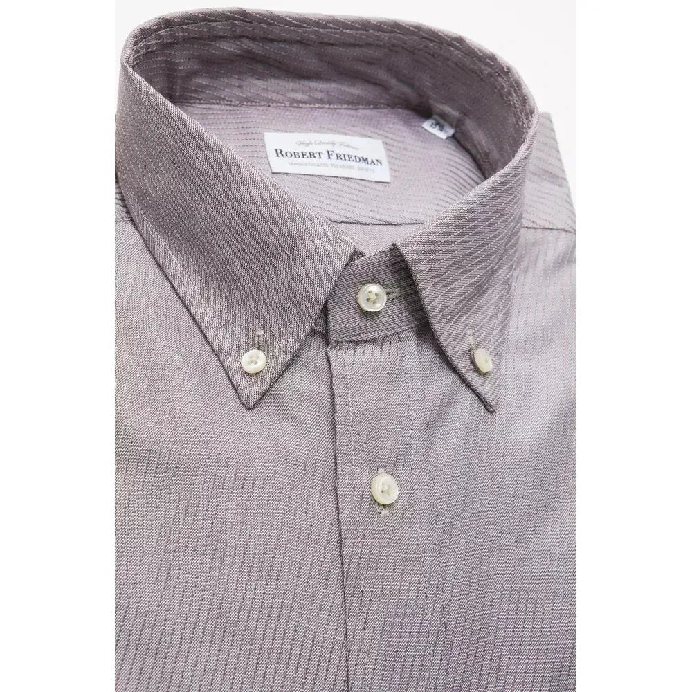 Robert Friedman Beige Cotton Men Shirt