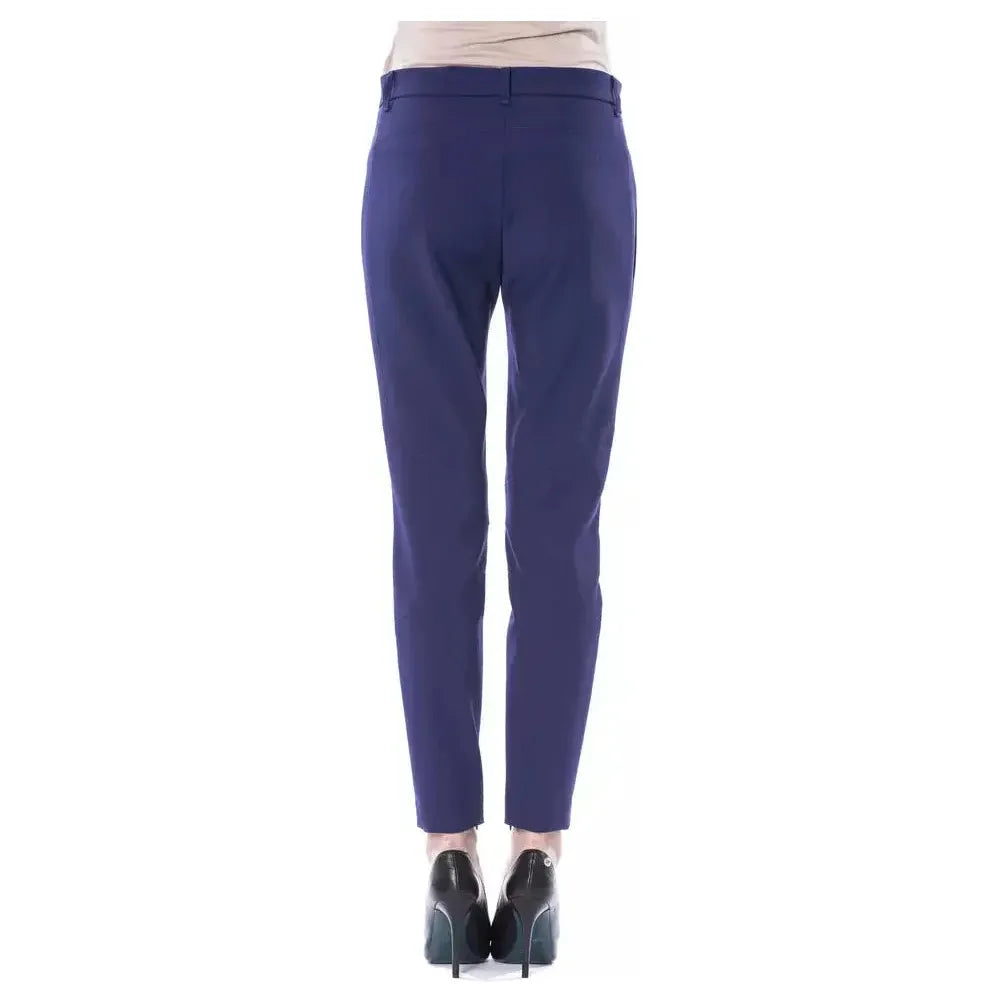 BYBLOS Blue Polyester Women's Slim Fit Pant