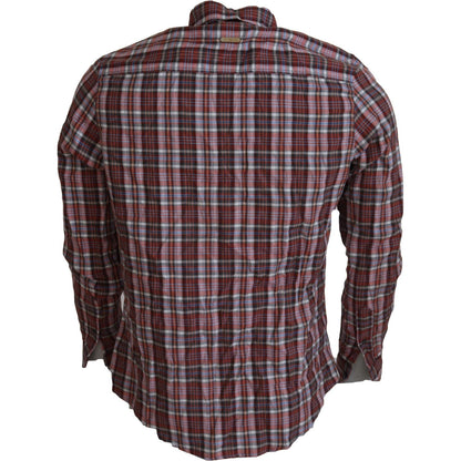 GF Ferre Multicolor Checkered Cotton Long Sleeves Casual Shirt