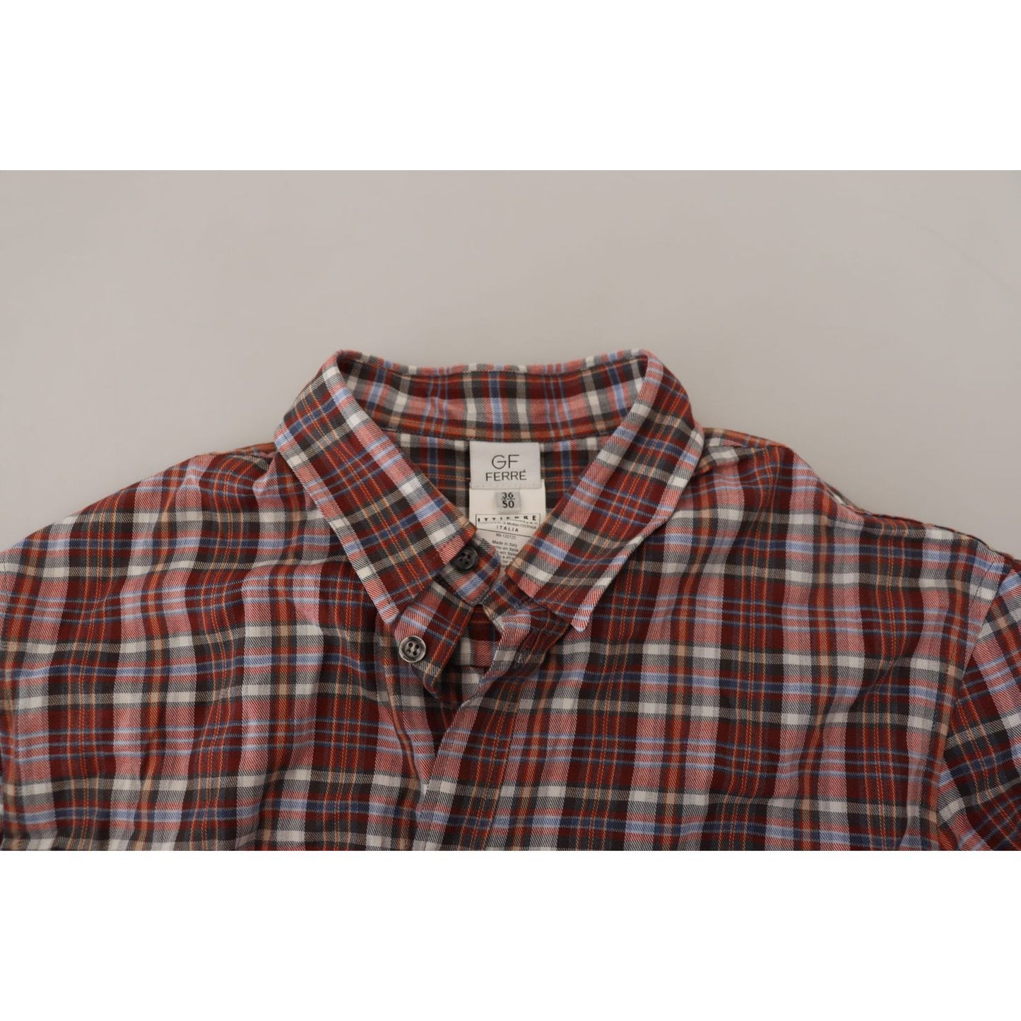 GF Ferre Multicolor Checkered Cotton Long Sleeves Casual Shirt