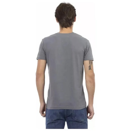 Trussardi Action Gray Cotton Men T-Shirt