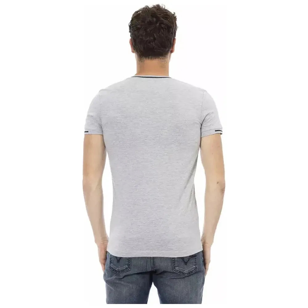Trussardi Action Gray Cotton Men T-Shirt