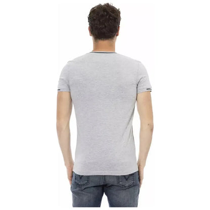 Trussardi Action Gray Cotton Men T-Shirt