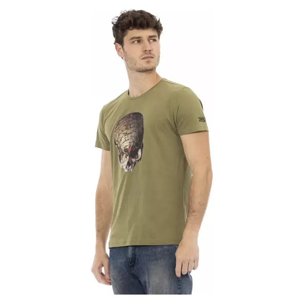 Trussardi Action Green Cotton Men T-Shirt