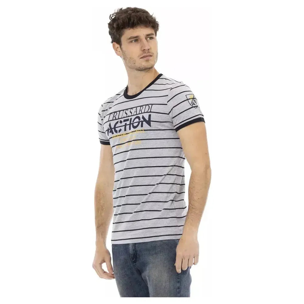 Trussardi Action Gray Cotton Men T-Shirt