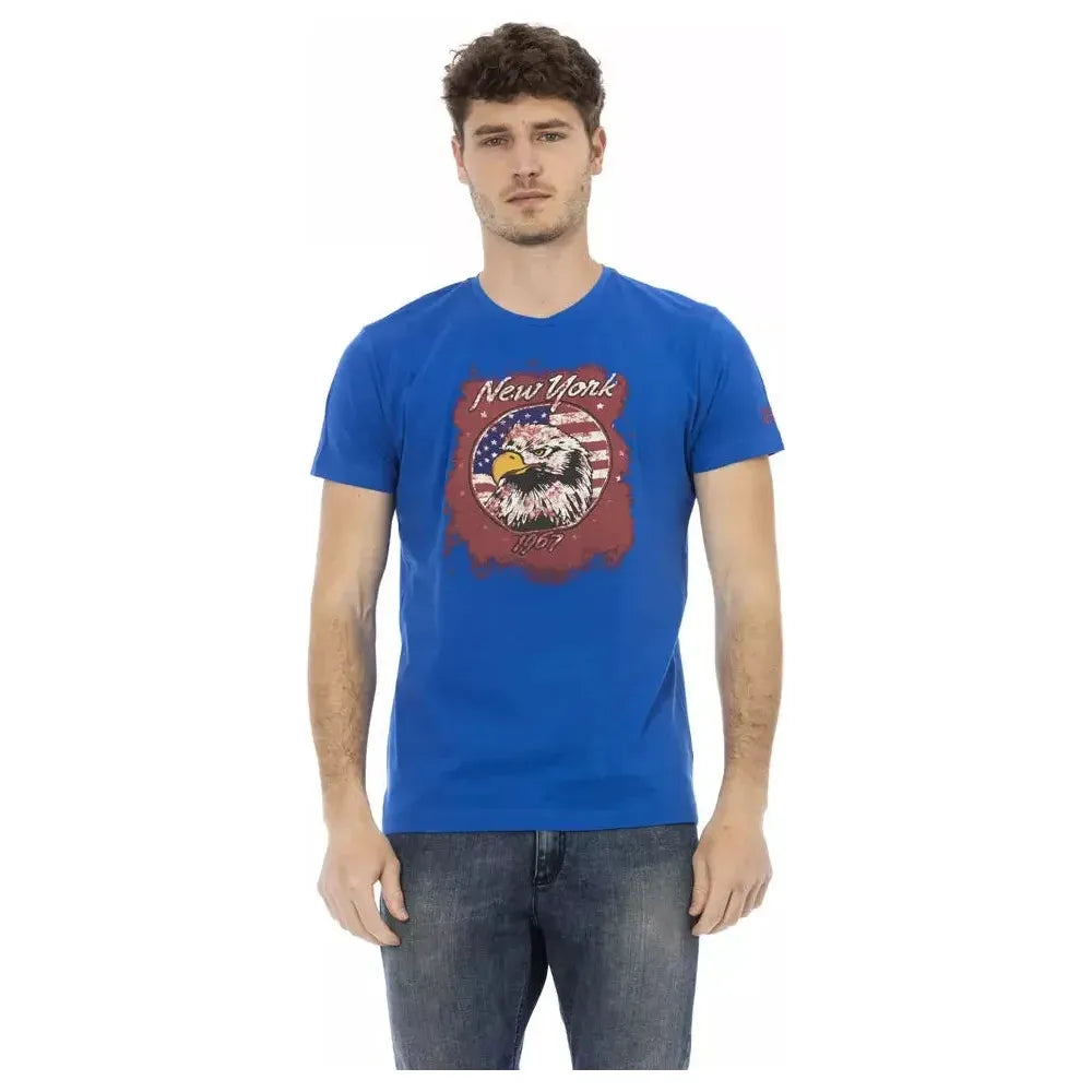 Trussardi Action Blue Cotton Men T-Shirt
