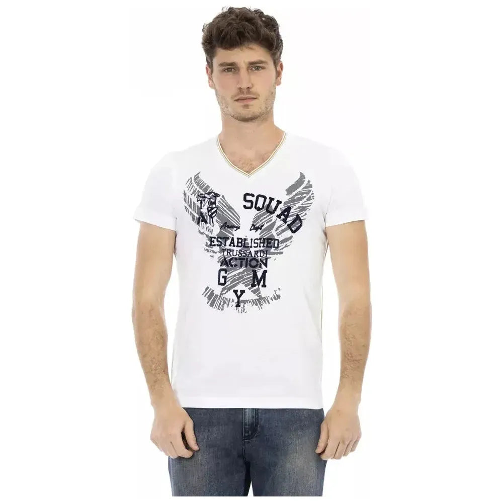 Trussardi Action White Cotton Men T-Shirt