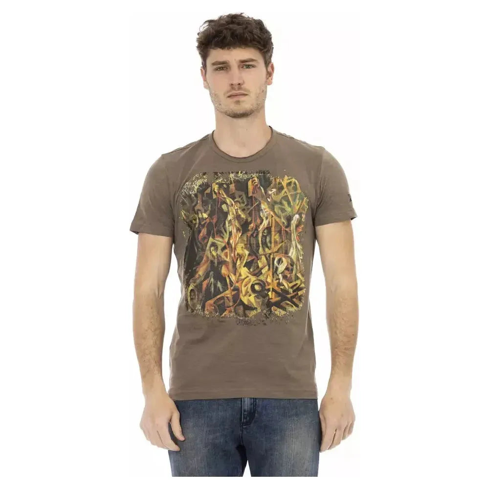 Trussardi Action Brown Cotton Men T-Shirt