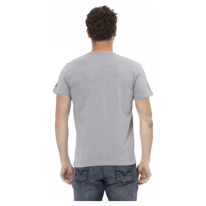 Trussardi Action Gray Cotton Men T-Shirt