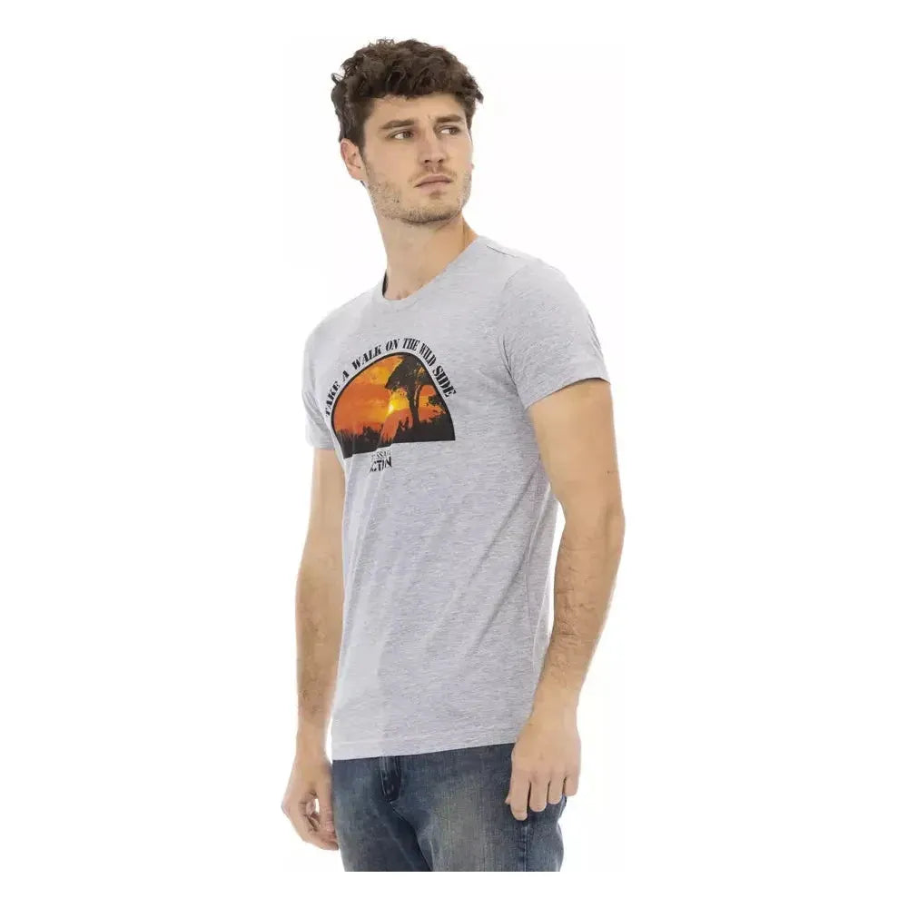 Trussardi Action Gray Cotton Men T-Shirt