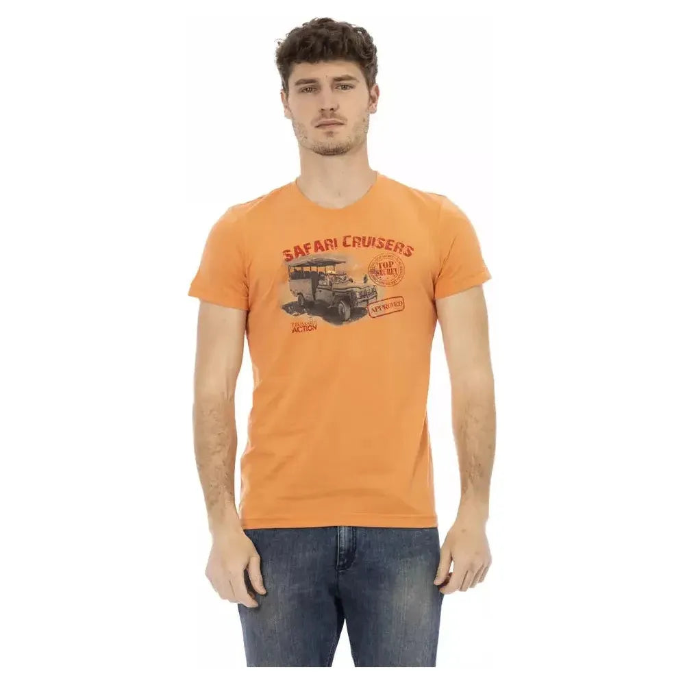 Trussardi Action Orange Cotton Men T-Shirt