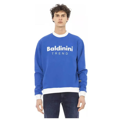 Baldinini Trend Blue Cotton Men Sweater