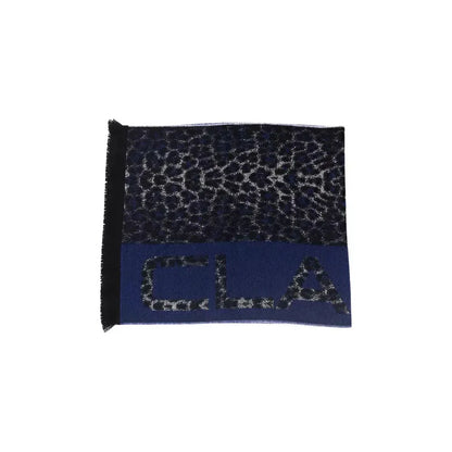 Cavalli Class Blue Wool Men Scarf Scarves