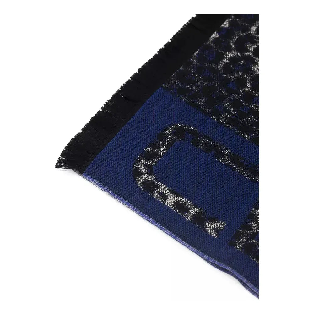 Cavalli Class Blue Wool Scarf