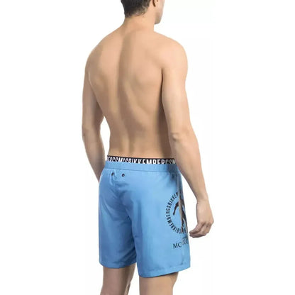 Bikkembergs Light Blue Polyester Men's Swim Short