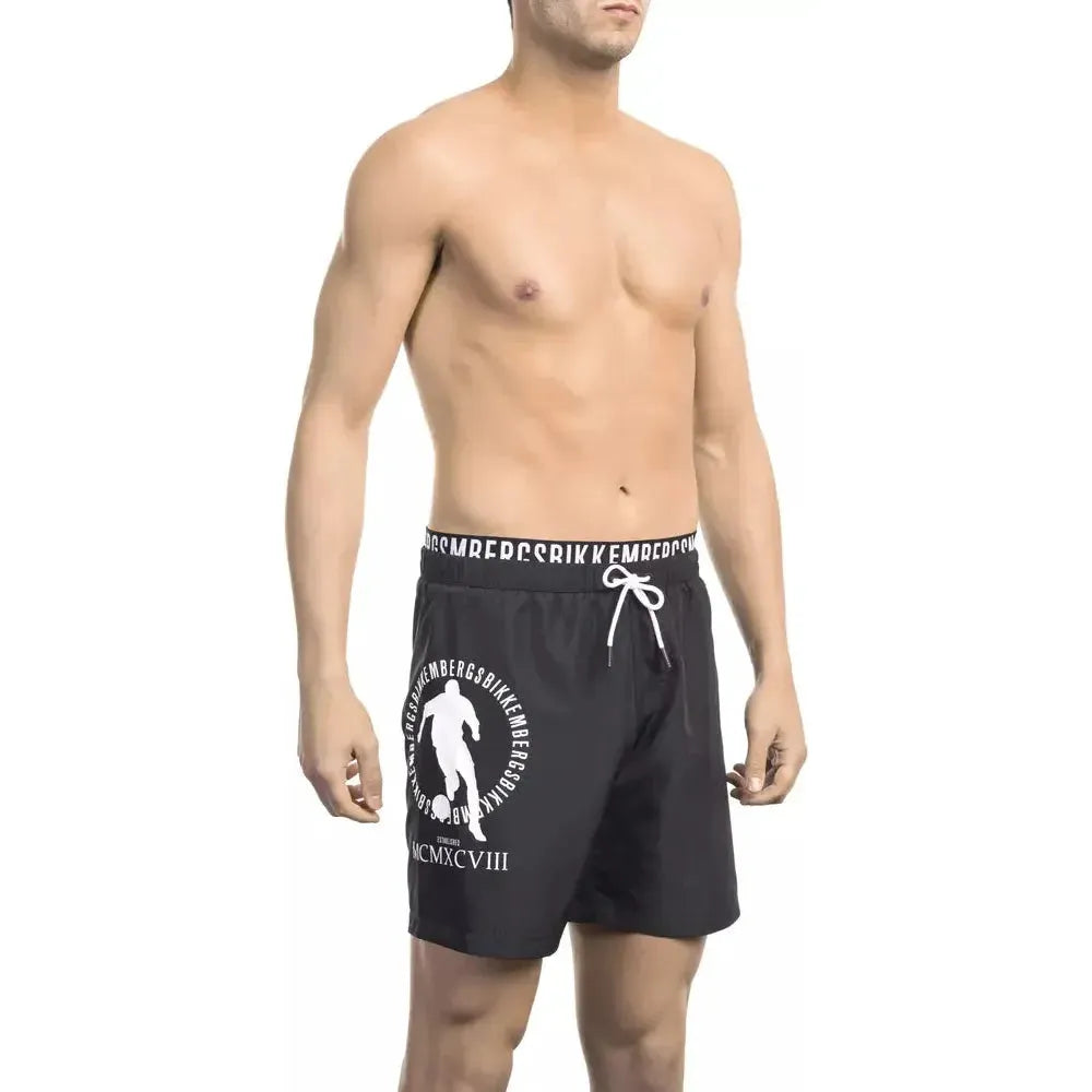 Bikkembergs Black Polyester Men Swim Short