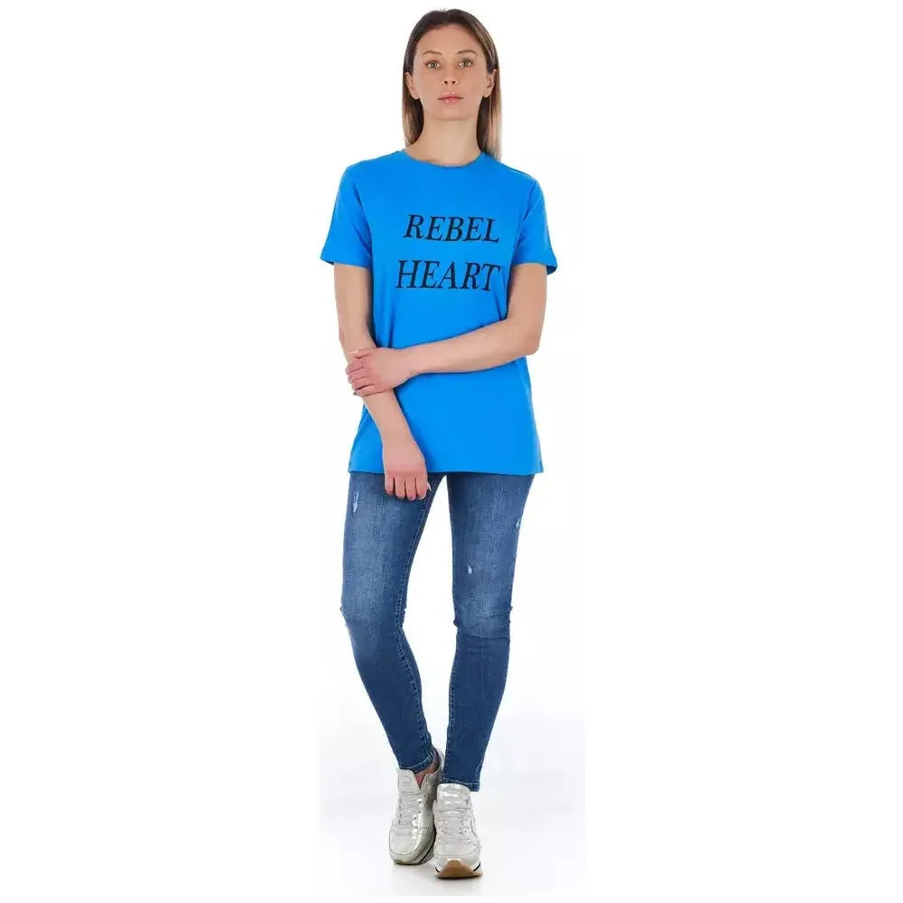 Frankie Morello Light Blue Cotton T-Shirt
