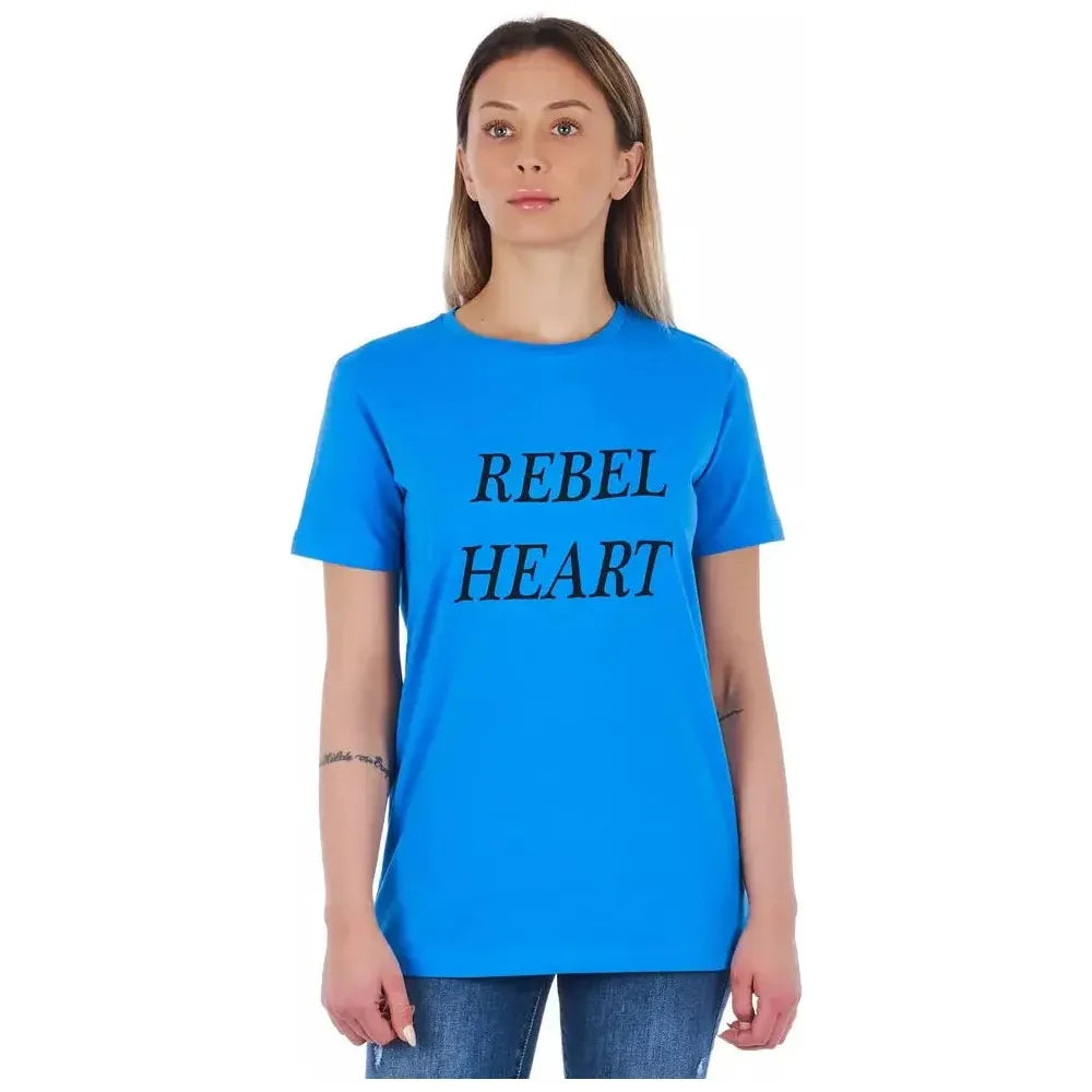 Frankie Morello Light Blue Cotton T-Shirt