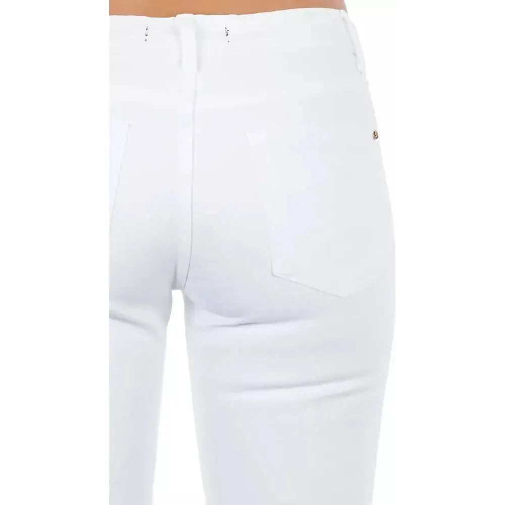 Frankie Morello White Cotton Pant
