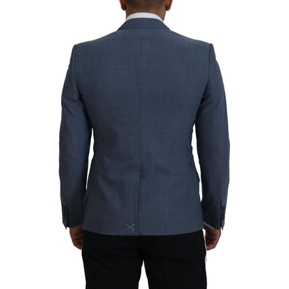 Dolce & Gabbana Blue Wool Stretch Slim Fit Jacket Blazer