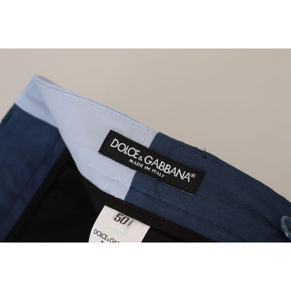 Dolce & Gabbana Blue Cotton Straight Fit Pants