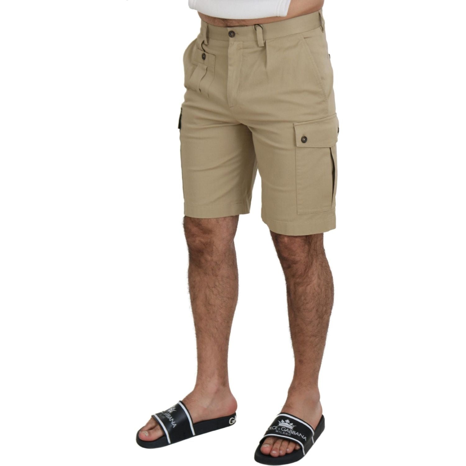 Dolce & Gabbana Beige Cotton Cargo Bermuda Shorts