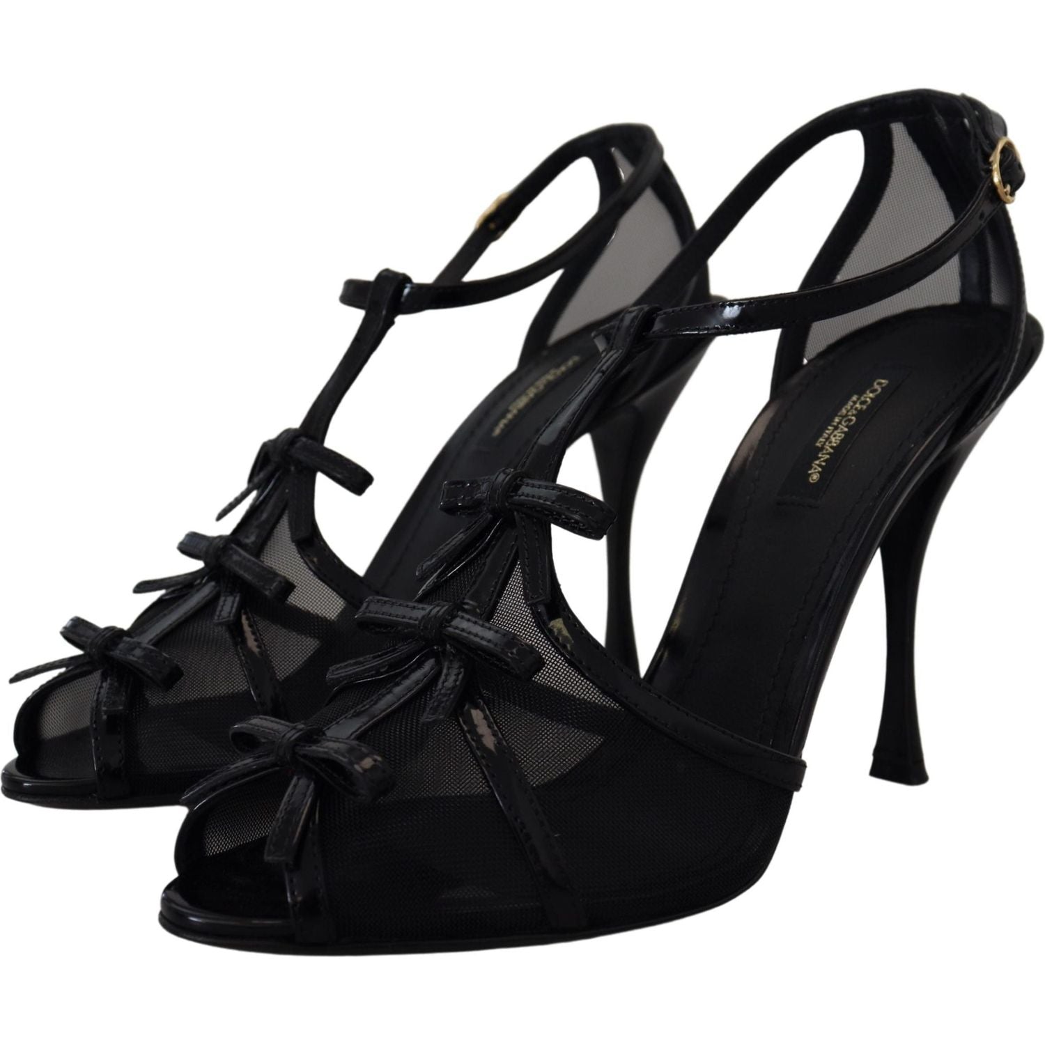 Dolce & Gabbana Black Stiletto High Heels Sandals Shoes