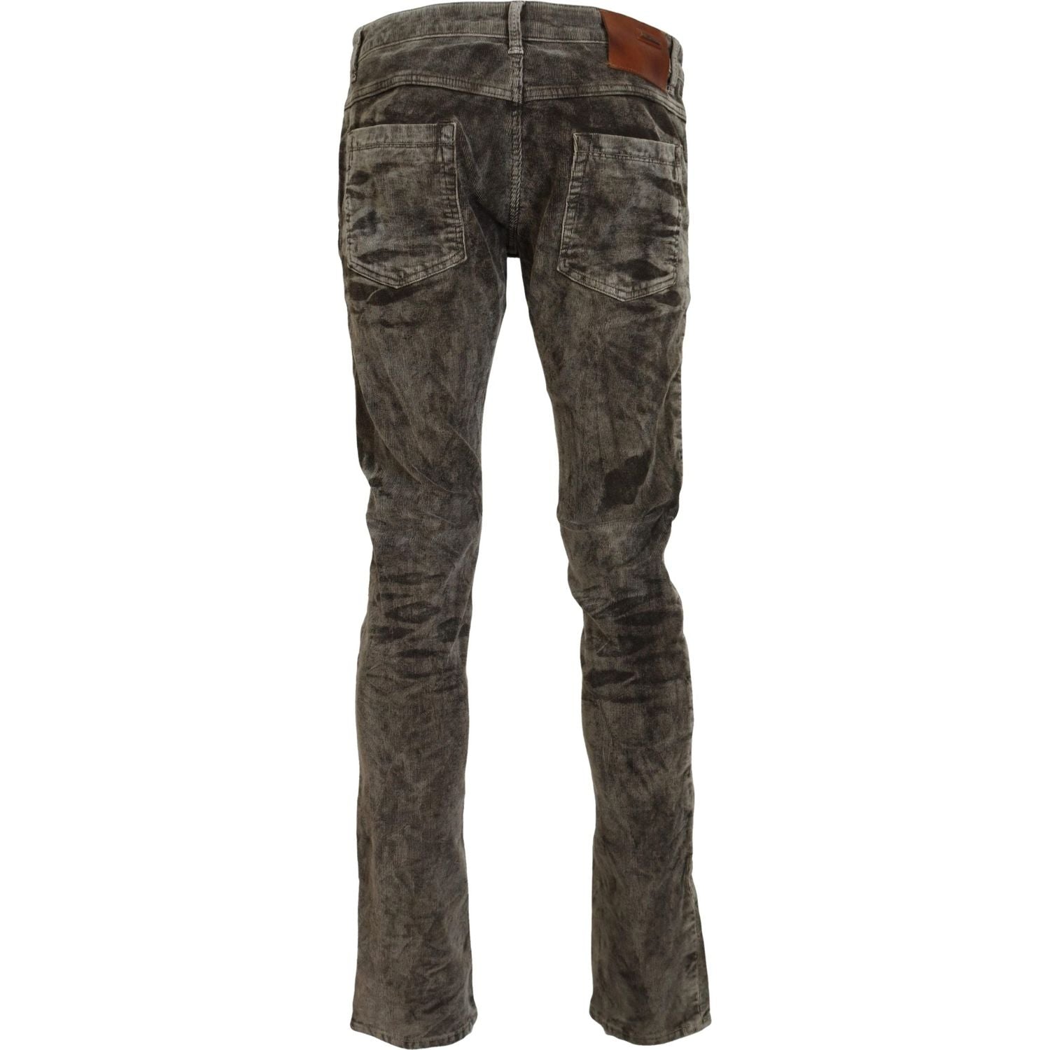 Acht Gray Washed Cotton Corduroy Slim Fit Men Jeans