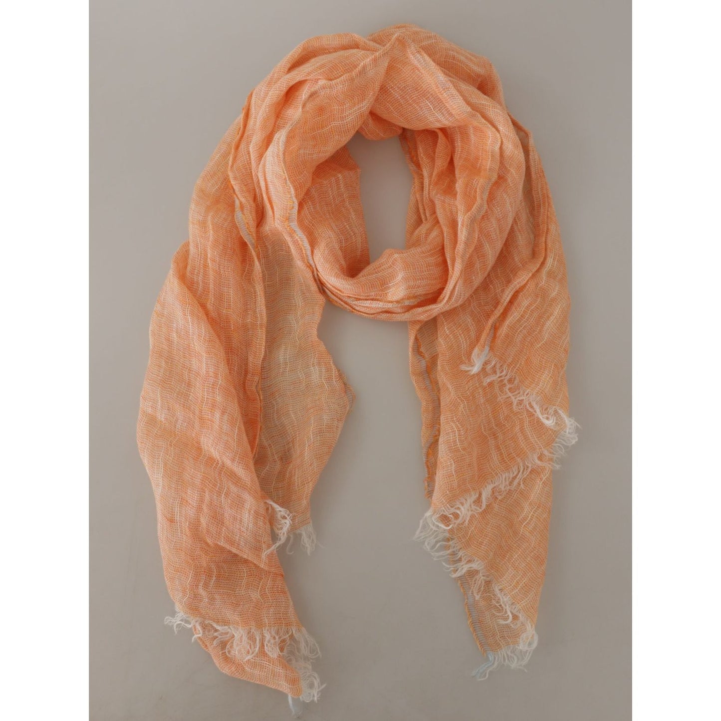 Malo Peach Linen Knitted Shawl Wrap Fringes Scarf MS6452
