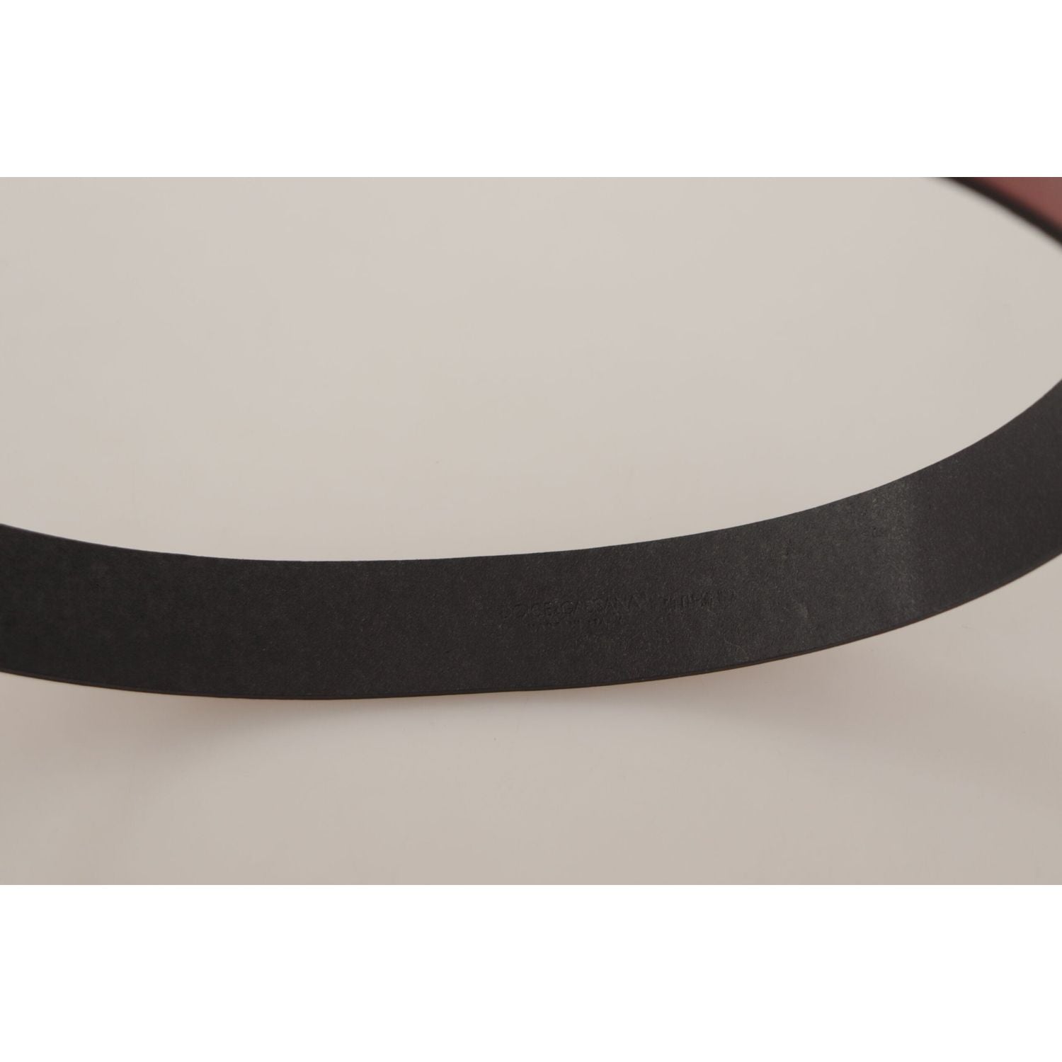 Dolce & Gabbana Red Leather Gold Logo Engraved Metal Buckle Belt