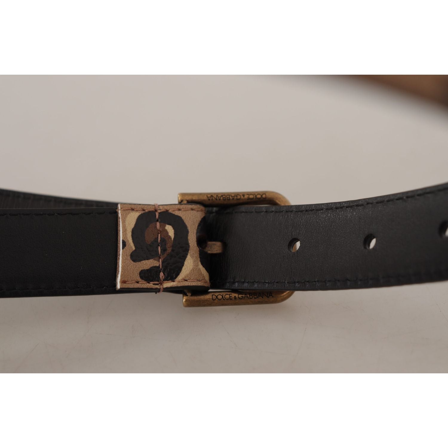 Dolce & Gabbana Brown Leopard Print Vintage Metal Waist Buckle Belt