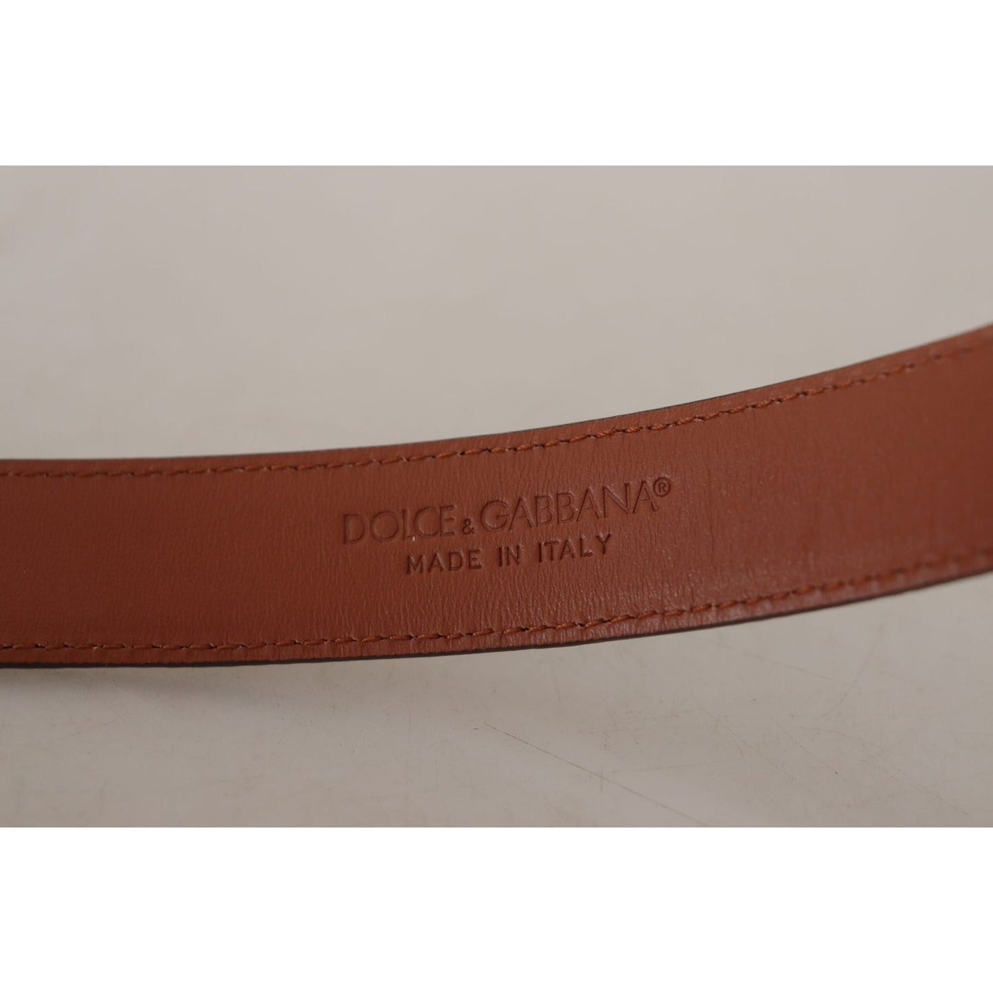 Dolce & Gabbana Brown Leopard Embossed Leather Buckle Belt