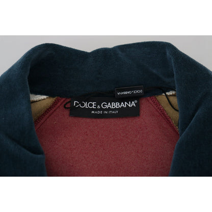 Dolce & Gabbana Multicolor Cotton Collared Pullover Sweater