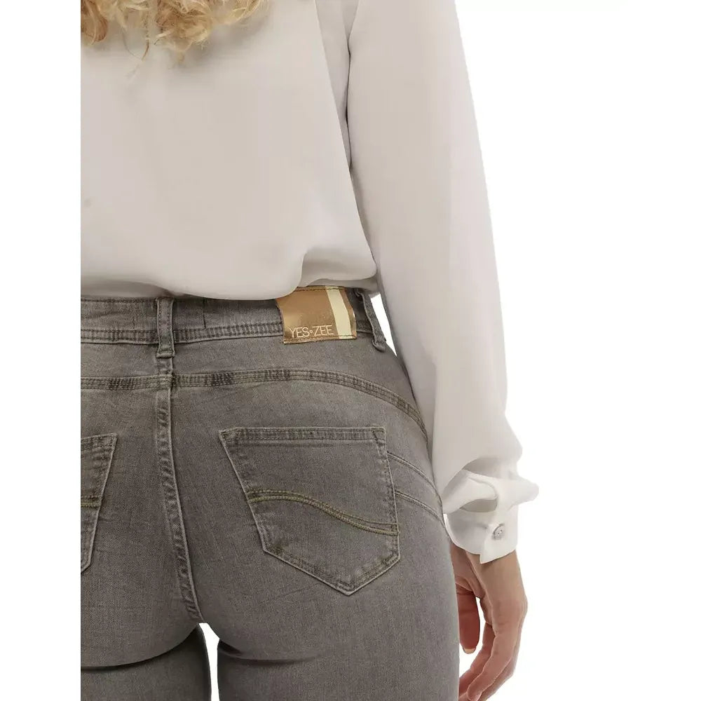 Yes Zee Gray Cotton Women's Jeggings