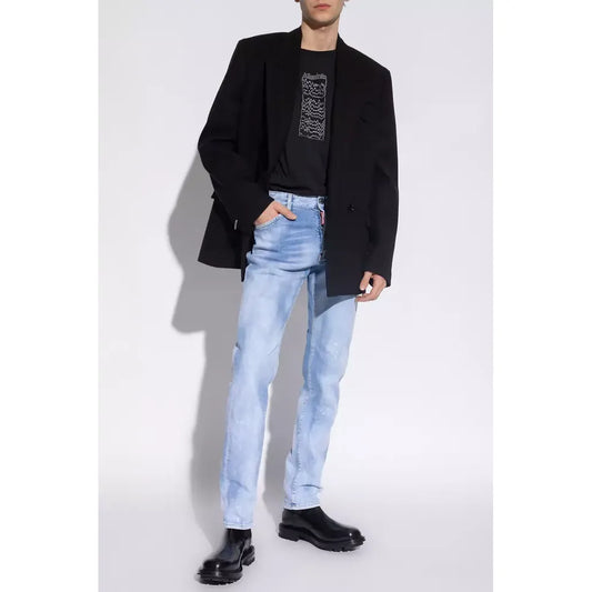 Dsquared² Light Blue Cotton Men Jeans
