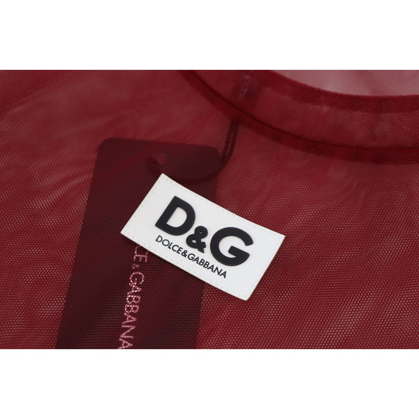 Dolce & Gabbana Maroon Nylon Two Layer Shift Mini Dress