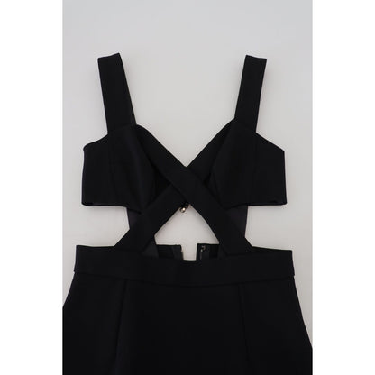 Dolce & Gabbana Black Viscose Bodycon Sheath Midi Dress