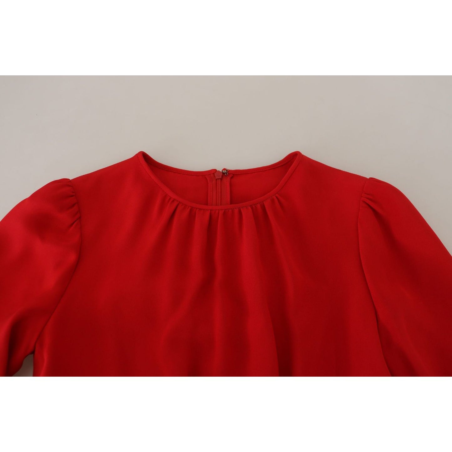Dolce & Gabbana Red Silk Sheath A-line Knee Length Dress