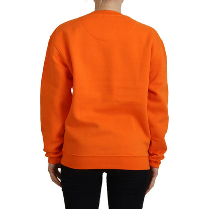 Philippe Model Orange Printed Long Sleeves Pullover Sweater
