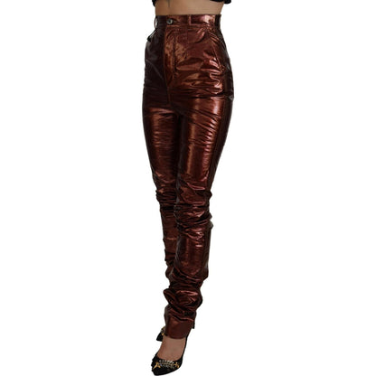 Dolce & Gabbana Metallic Bronze High Waist Skinny Jeans